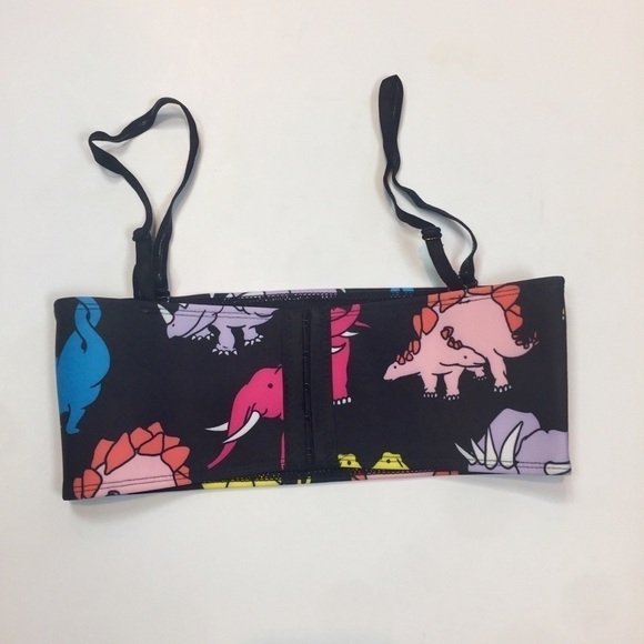 NEW HOAKA X PONY  Bandeau Dinosaur Bikini Top - Picture 7 of 9
